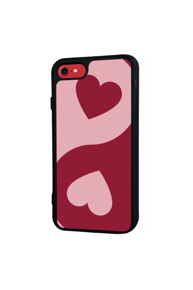 iPhone SE Uyumlu Kalp Love Tasarımlı Glossy Premium Kılıf