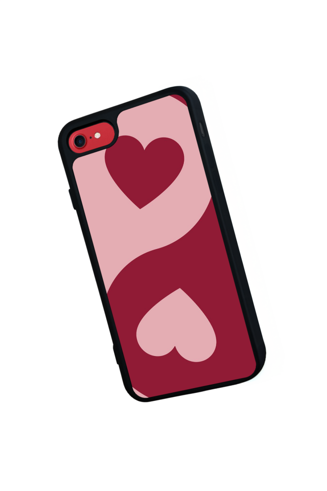 iPhone SE Uyumlu Kalp Love Tasarımlı Glossy Premium Kılıf