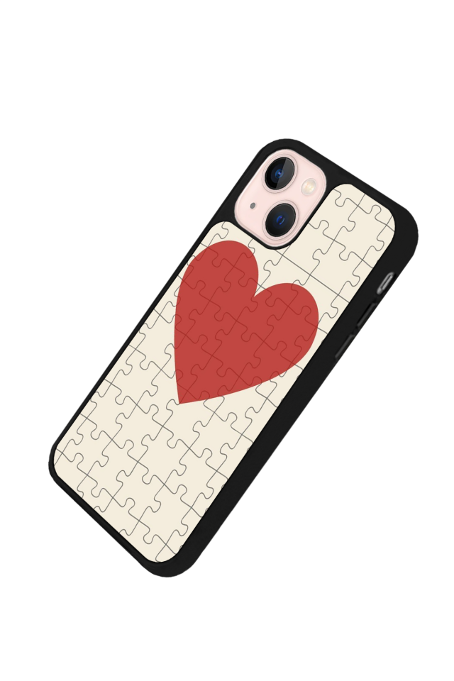 iPhone 15 Uyumlu Kalp Love Tasarımlı Glossy Premium Kılıf
