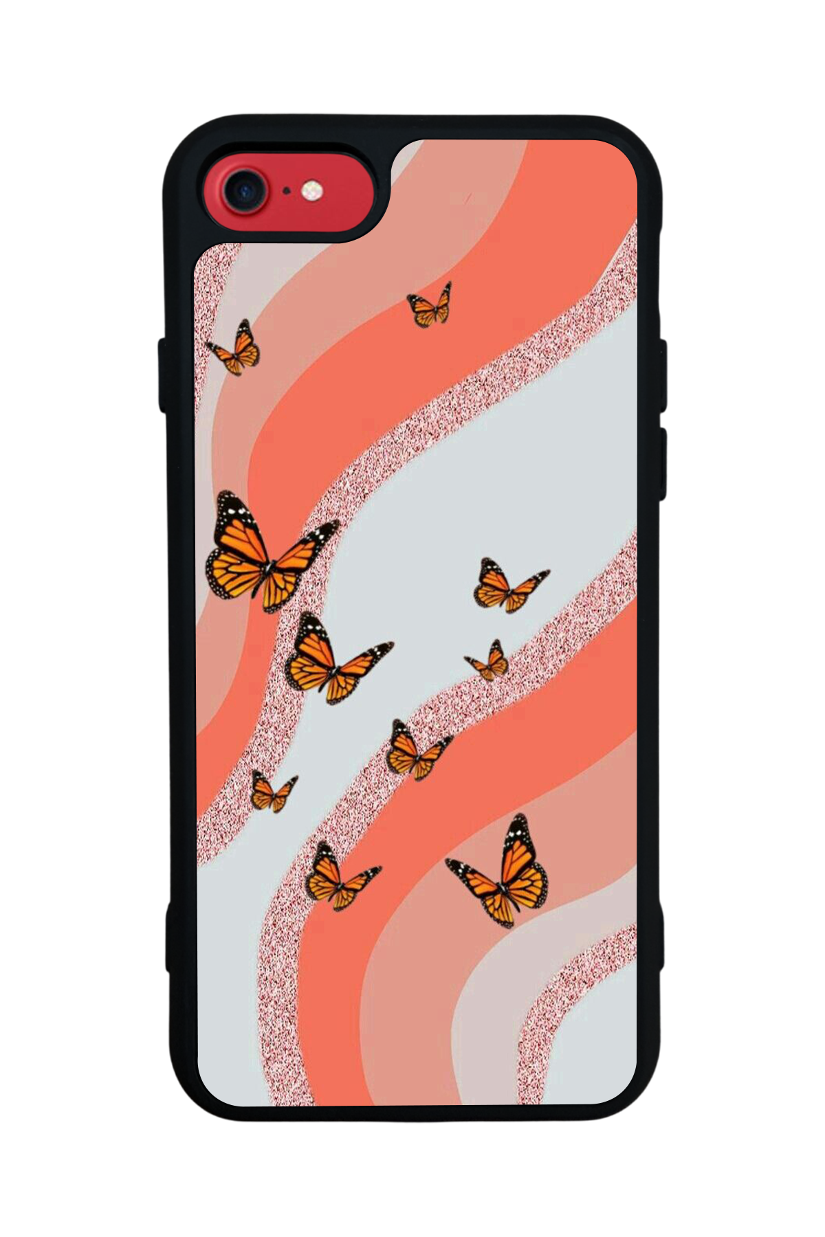 iPhone 7 Uyumlu Kelebek Tasarımlı Glossy Premium Kılıf