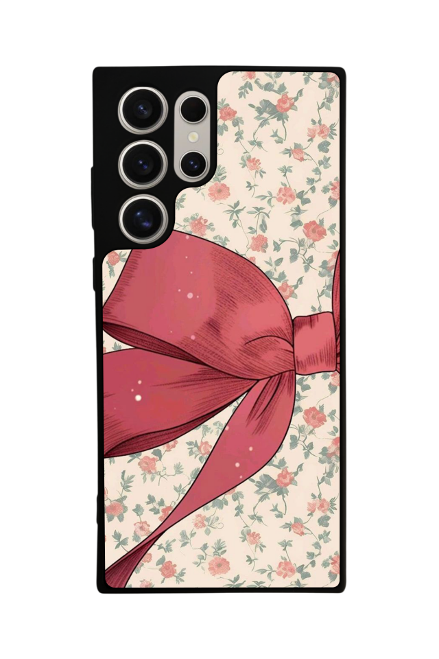 Samsung Galaxy S22 Ultra Uyumlu Kurdele Tasarımlı Glossy Premium Kılıf