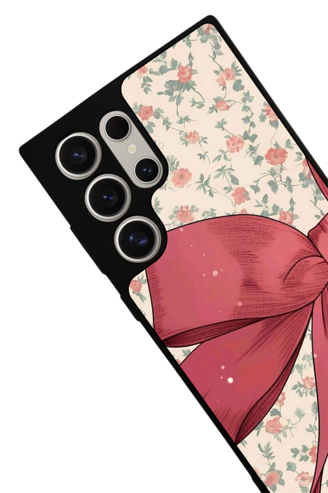 Samsung Galaxy S22 Ultra Uyumlu Kurdele Tasarımlı Glossy Premium Kılıf