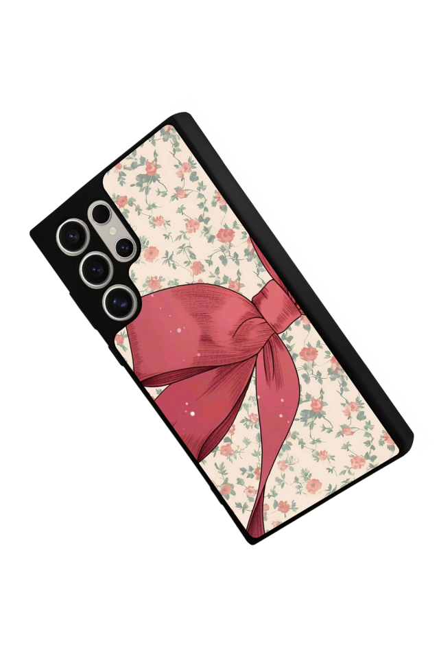 Samsung Galaxy S22 Ultra Uyumlu Kurdele Tasarımlı Glossy Premium Kılıf