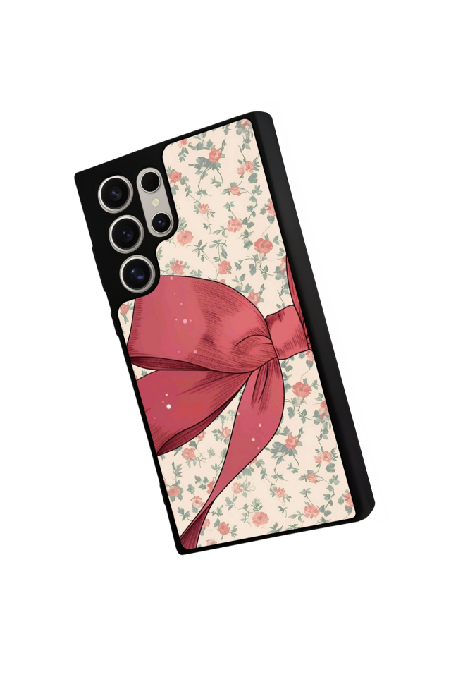 Samsung Galaxy S22 Ultra Uyumlu Kurdele Tasarımlı Glossy Premium Kılıf