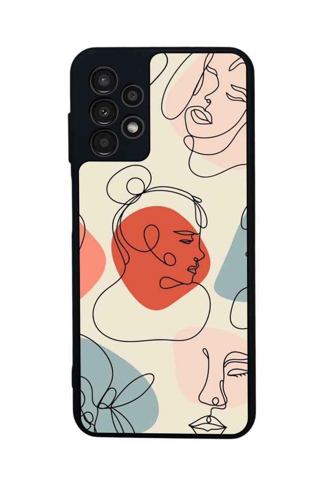 Samsung Galaxy A13 Uyumlu Line Art Tasarımlı Glossy Premium Kılıf