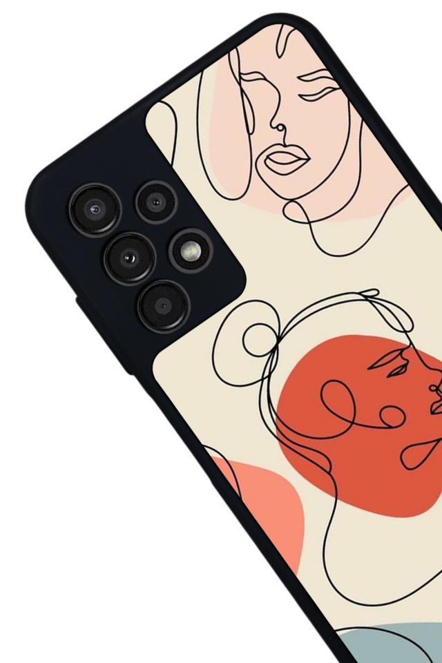 Samsung Galaxy A13 Uyumlu Line Art Tasarımlı Glossy Premium Kılıf