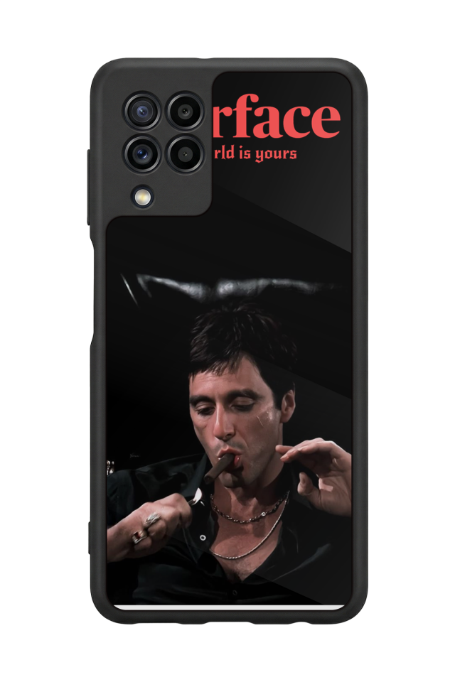 Samsung Galaxy M22 Uyumlu Scarface Tasarımlı Glossy Premium Kılıf