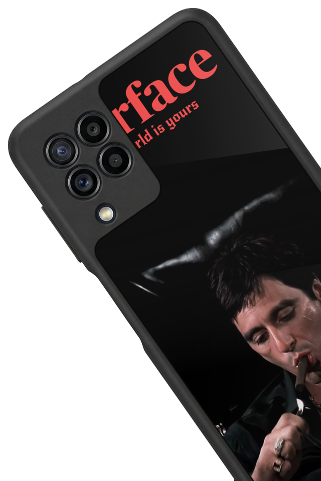 Samsung Galaxy M22 Uyumlu Scarface Tasarımlı Glossy Premium Kılıf