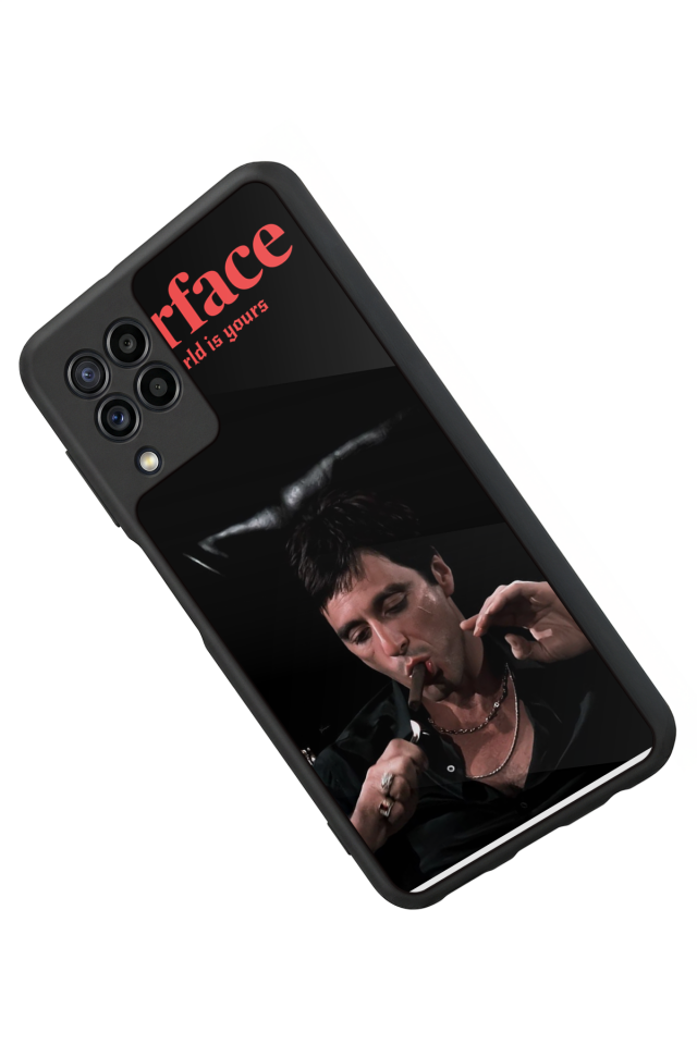 Samsung Galaxy M22 Uyumlu Scarface Tasarımlı Glossy Premium Kılıf