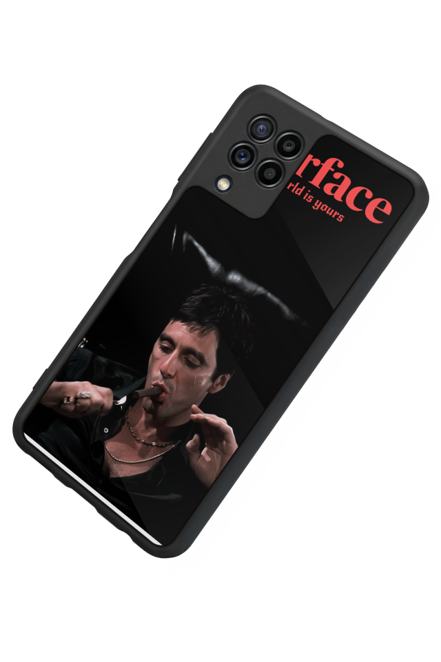 Samsung Galaxy M22 Uyumlu Scarface Tasarımlı Glossy Premium Kılıf