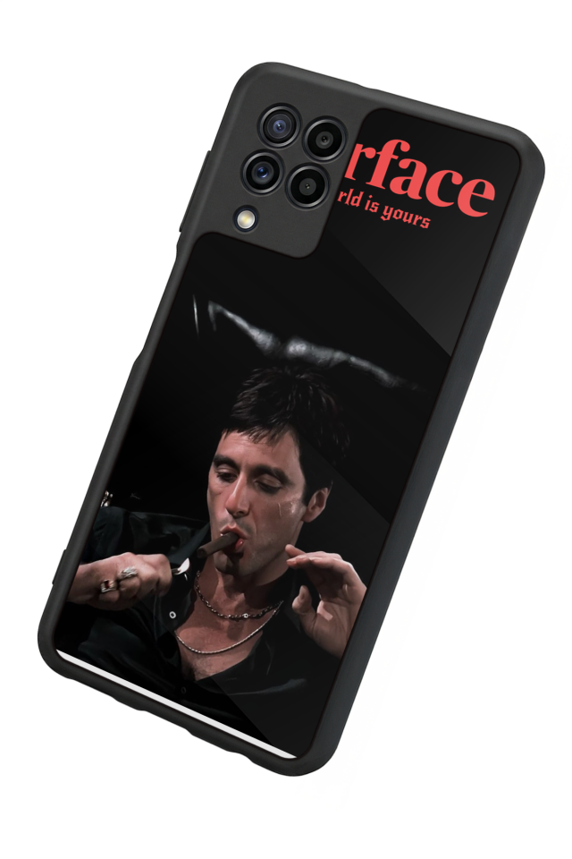 Samsung Galaxy M22 Uyumlu Scarface Tasarımlı Glossy Premium Kılıf