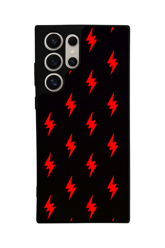 Samsung Galaxy S23 Ultra Uyumlu Simsek Tasarımlı Glossy Premium Kılıf