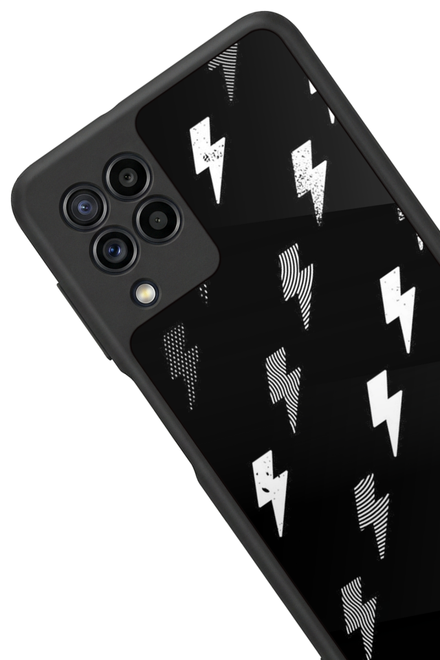 Samsung Galaxy M22 Uyumlu Simsek Tasarımlı Glossy Premium Kılıf