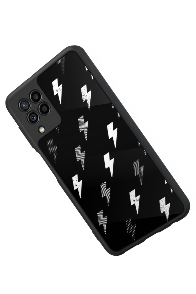 Samsung Galaxy M22 Uyumlu Simsek Tasarımlı Glossy Premium Kılıf