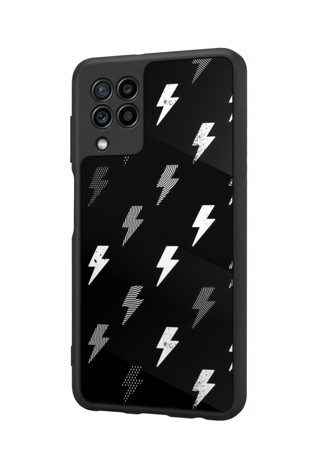 Samsung Galaxy M22 Uyumlu Simsek Tasarımlı Glossy Premium Kılıf