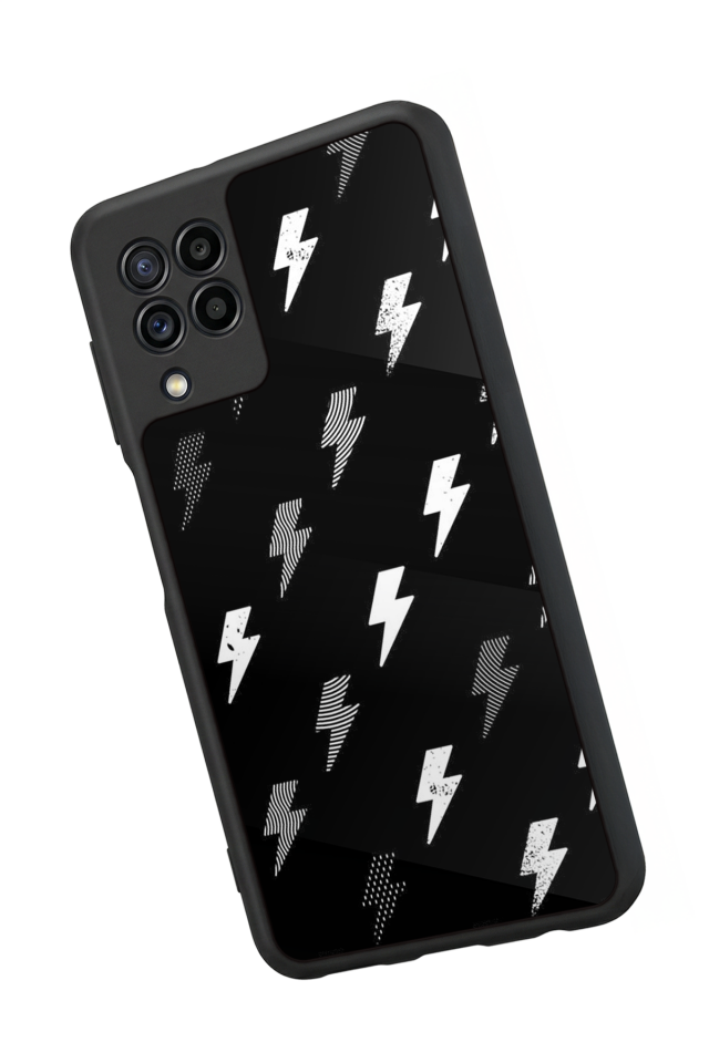 Samsung Galaxy M22 Uyumlu Simsek Tasarımlı Glossy Premium Kılıf