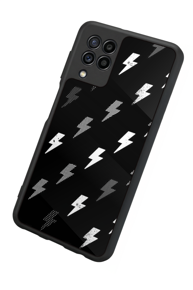 Samsung Galaxy M22 Uyumlu Simsek Tasarımlı Glossy Premium Kılıf