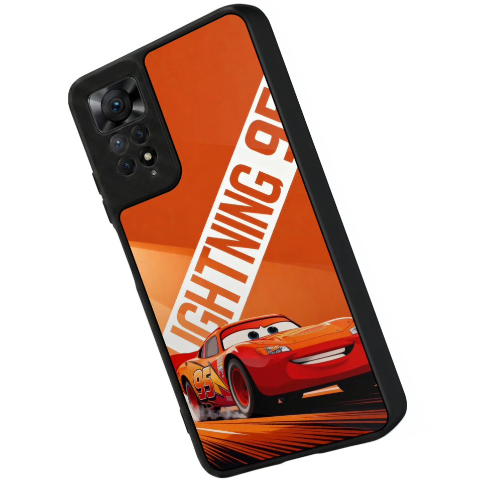 Xiaomi Redmi Note 12 Pro Uyumlu Şimsek McQueen Tasarımlı Glossy Premium Kılıf