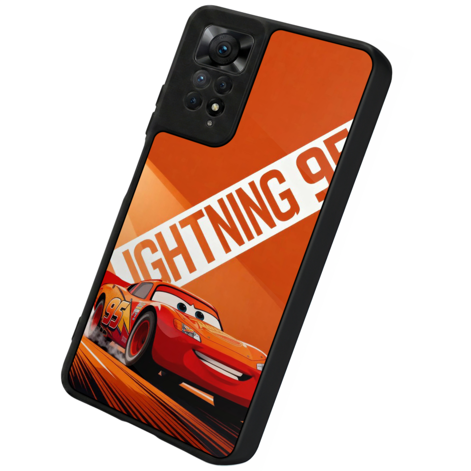 Xiaomi Redmi Note 12 Pro Uyumlu Şimsek McQueen Tasarımlı Glossy Premium Kılıf