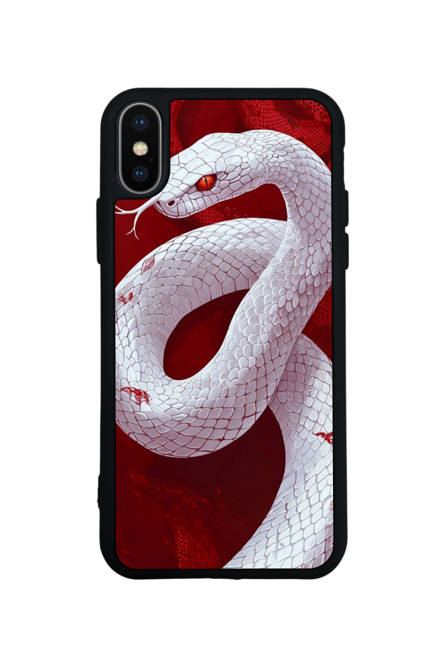 iPhone X/ XS Uyumlu Yılan Tasarımlı Glossy Premium Kılıf