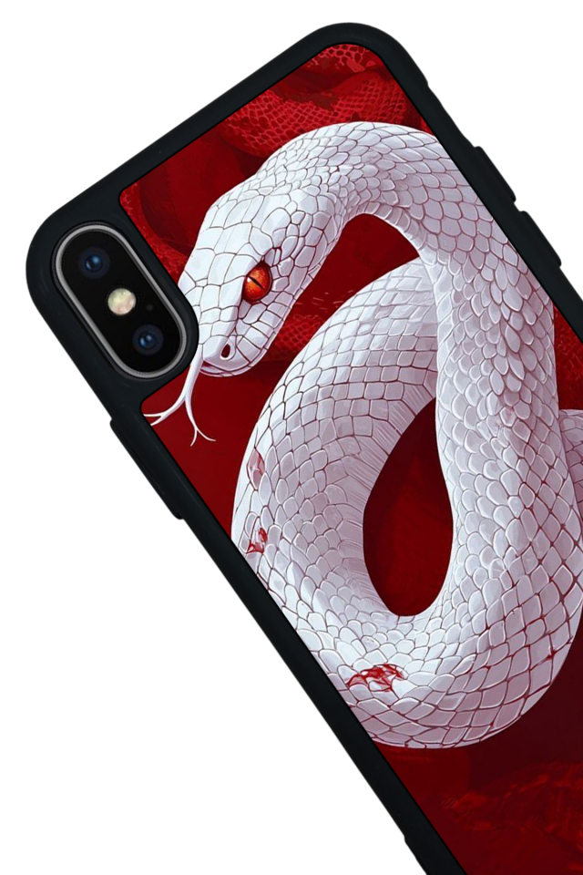iPhone X/ XS Uyumlu Yılan Tasarımlı Glossy Premium Kılıf