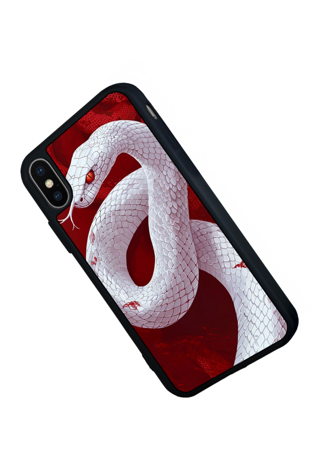 iPhone X/ XS Uyumlu Yılan Tasarımlı Glossy Premium Kılıf