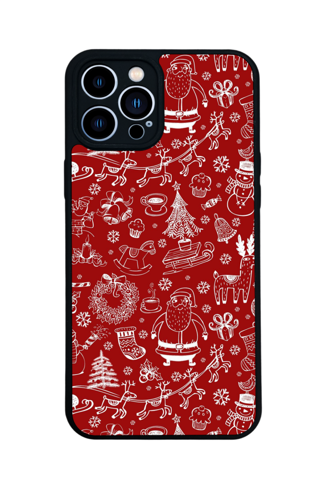 iPhone 12 Pro Max Uyumlu Yilbasi Christmas Tasarımlı Glossy Premium Kılıf