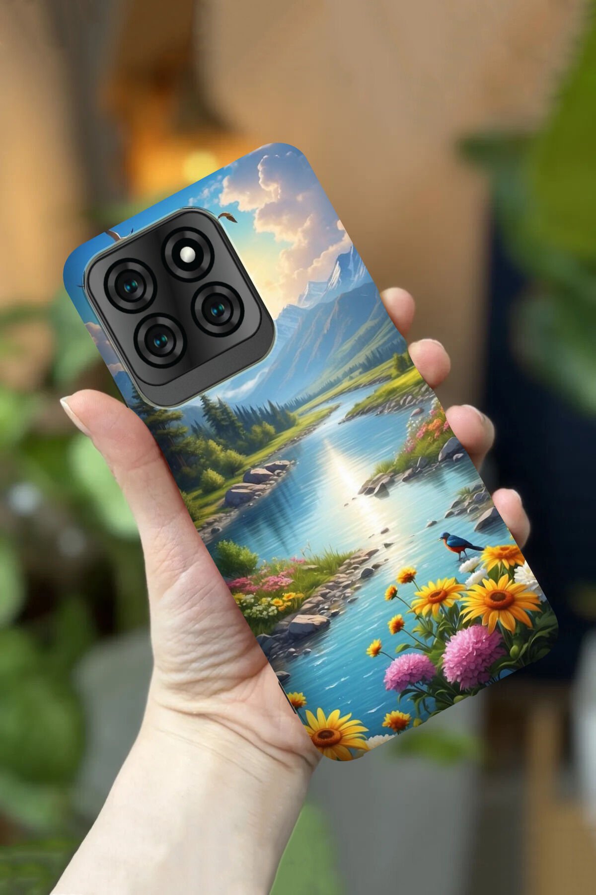 Reeder S71 Uyumlu Kamera Korumalı Manzara Desenli HD Baskılı Silikon Kılıf