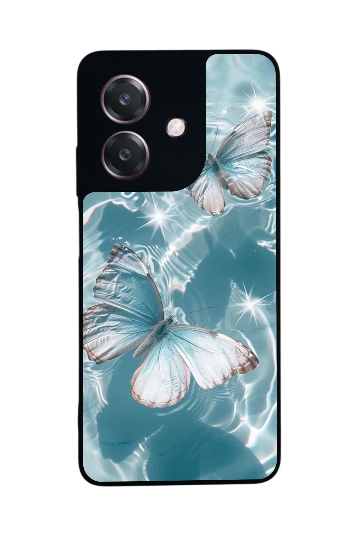 Oppo A3 5G Uyumlu Kelebek Tasarımlı Glossy Premium Kılıf