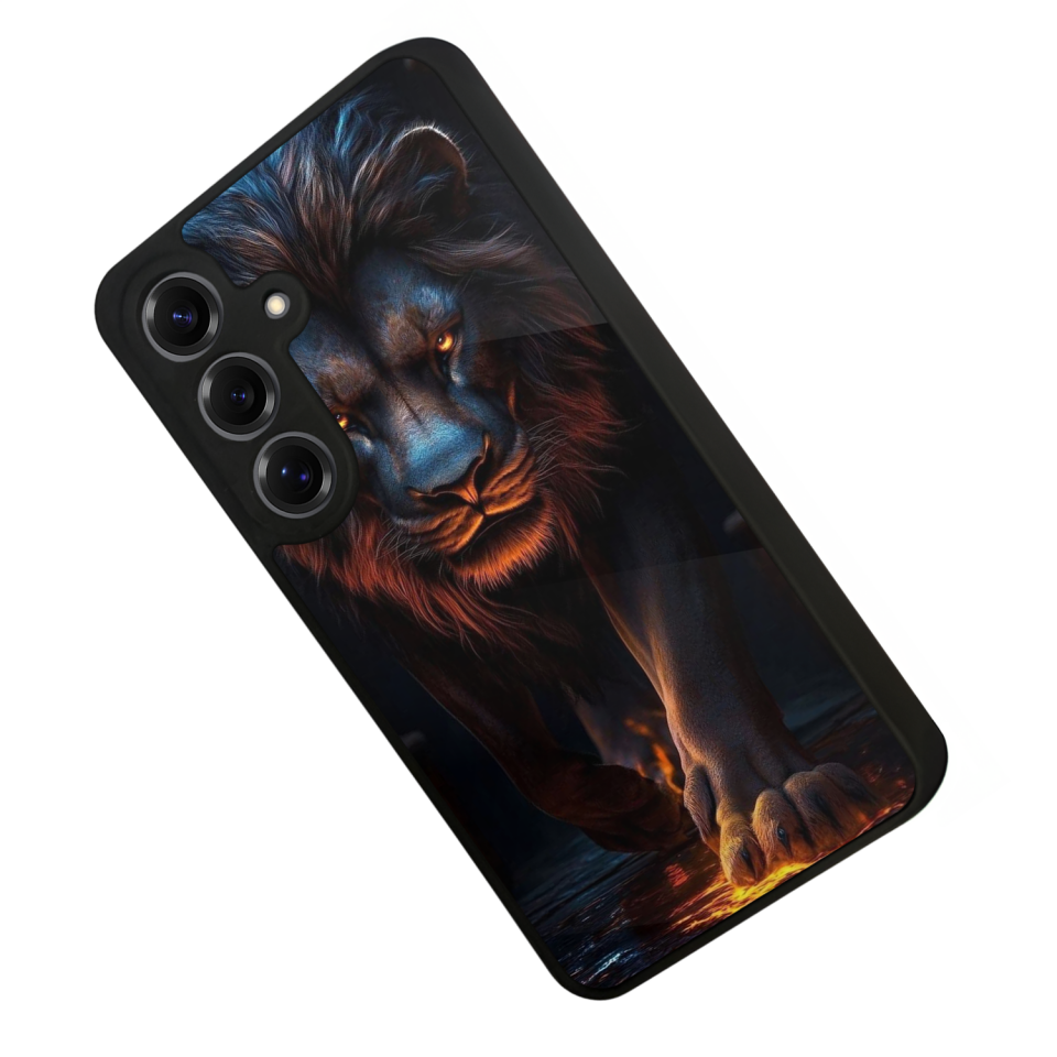 Samsung Galaxy S25 Uyumlu Aslan Tasarımlı Glossy Premium Kılıf