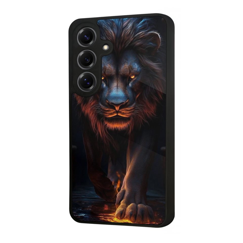 Samsung Galaxy S25 Uyumlu Aslan Tasarımlı Glossy Premium Kılıf