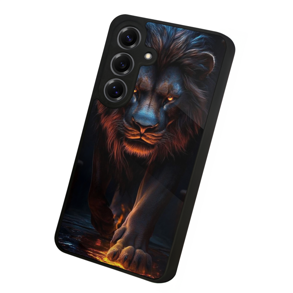 Samsung Galaxy S25 Uyumlu Aslan Tasarımlı Glossy Premium Kılıf