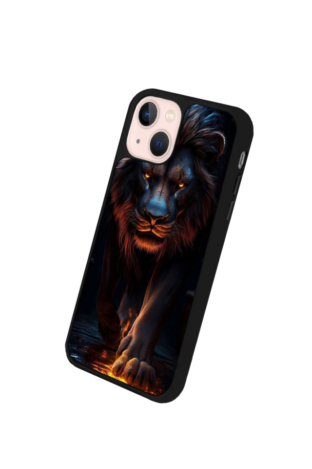 iPhone 13/14 Uyumlu Aslan Tasarımlı Glossy Premium Kılıf