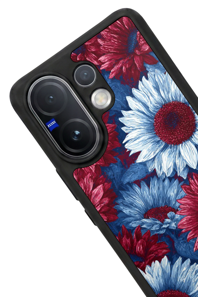 Vivo V60 Uyumlu Cicek Tasarımlı Glossy Premium Kılıf