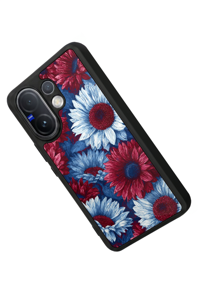 Vivo V60 Uyumlu Cicek Tasarımlı Glossy Premium Kılıf