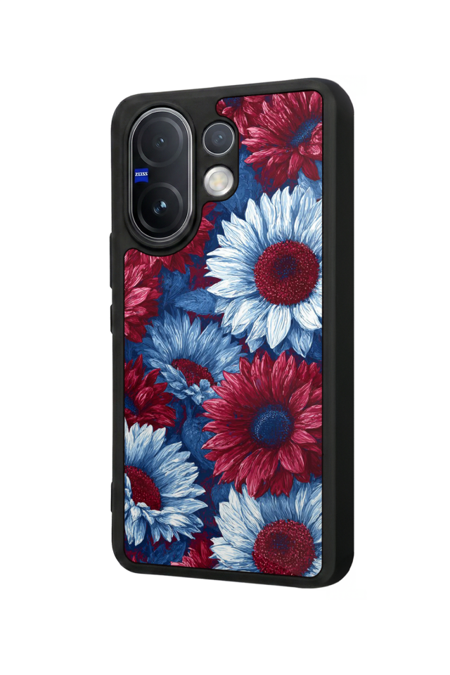 Vivo V60 Uyumlu Cicek Tasarımlı Glossy Premium Kılıf