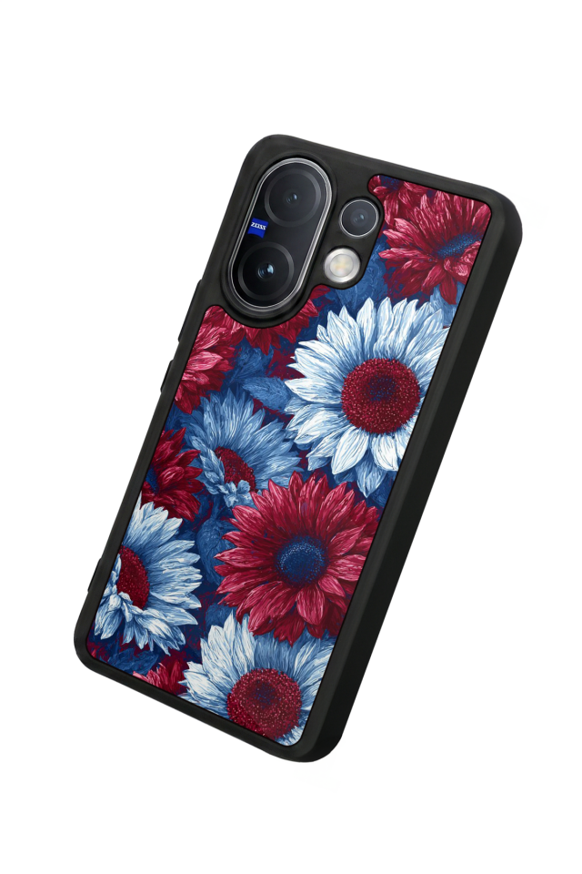 Vivo V60 Uyumlu Cicek Tasarımlı Glossy Premium Kılıf