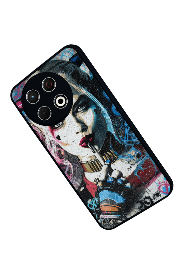Tecno Spark 30 Pro Uyumlu HarleyQueen Tasarımlı Glossy Premium Kılıf