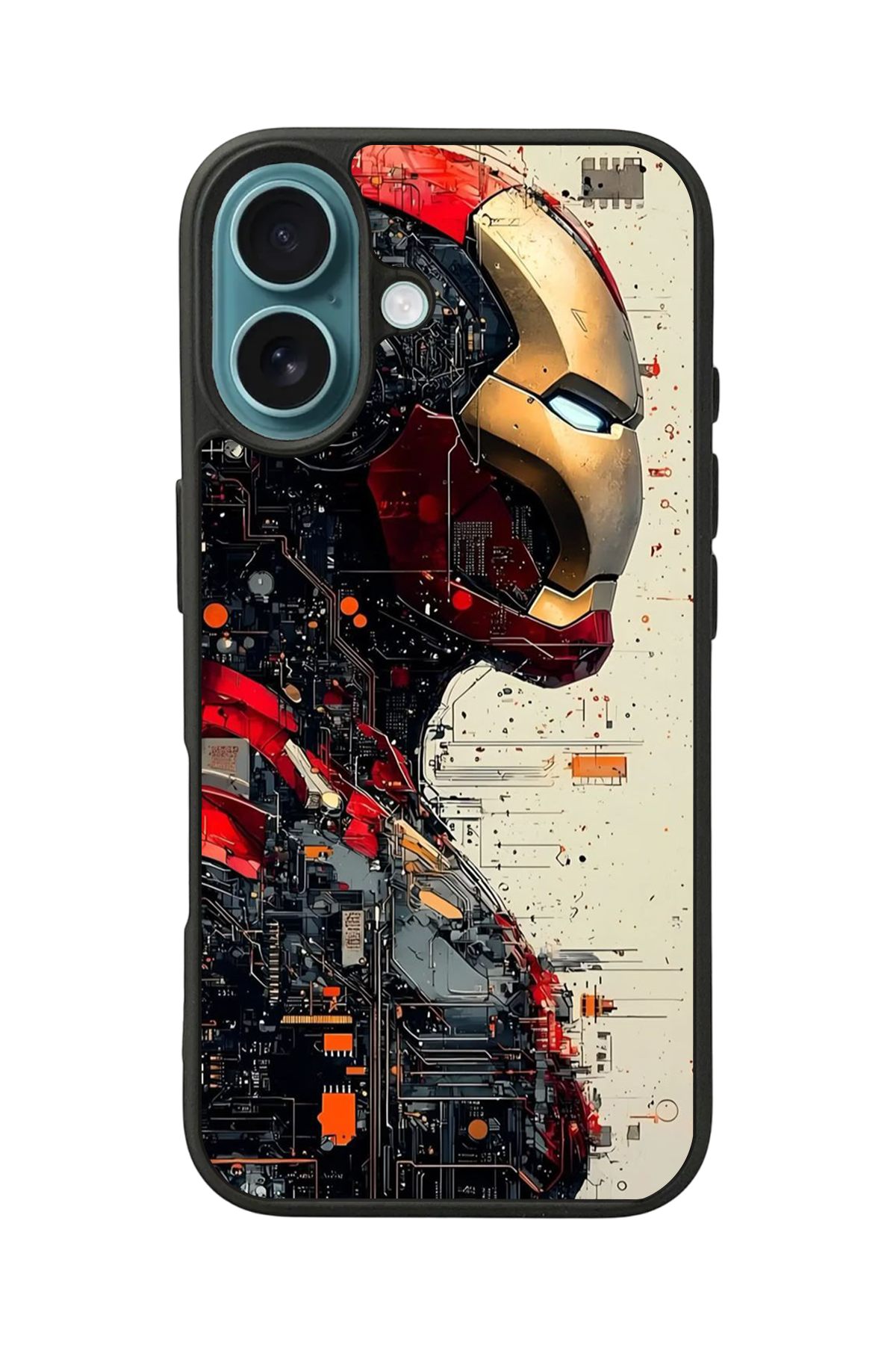iPhone 16 Uyumlu  Iron Man ( Demir Adam ) Tasarımlı Glossy Premium Kılıf