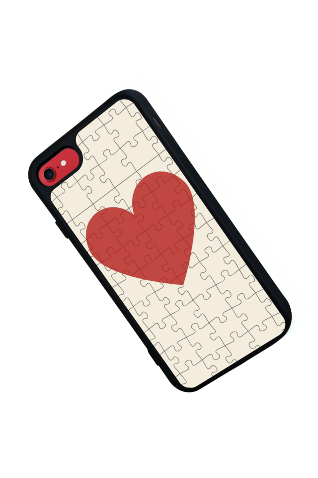 iPhone SE Uyumlu Kalp Love Tasarımlı Glossy Premium Kılıf