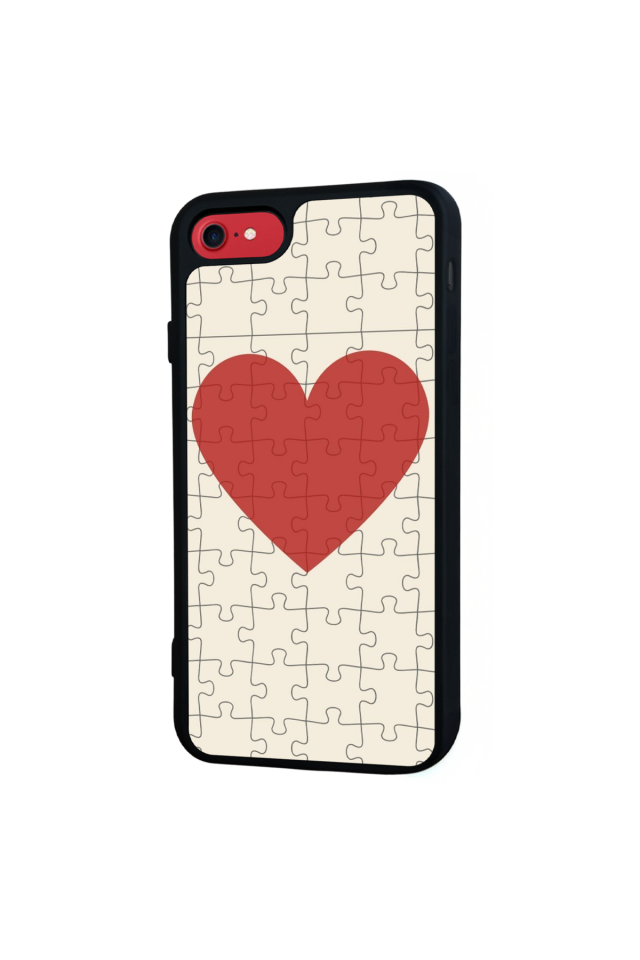 iPhone SE Uyumlu Kalp Love Tasarımlı Glossy Premium Kılıf