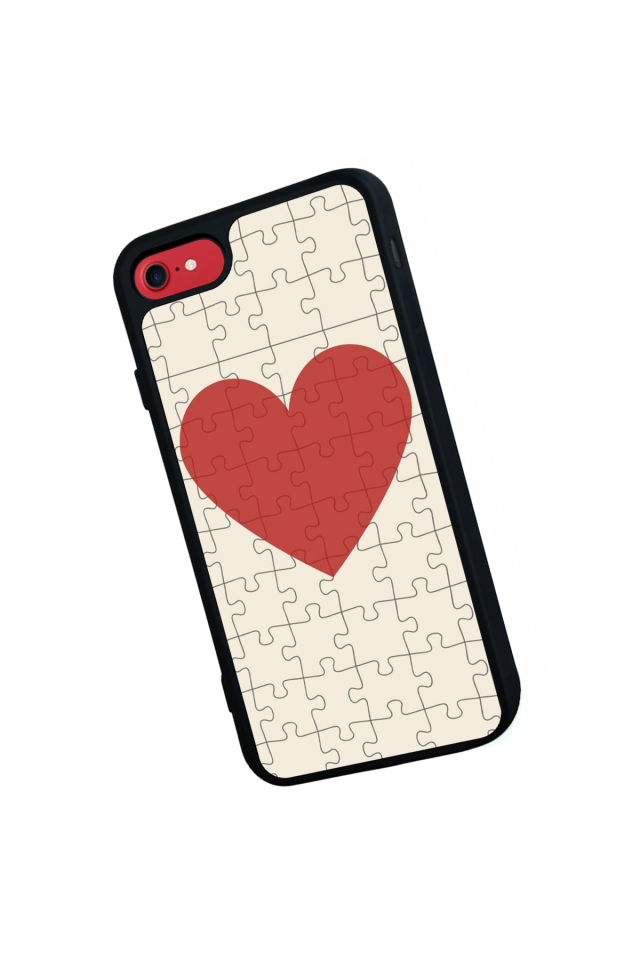iPhone SE Uyumlu Kalp Love Tasarımlı Glossy Premium Kılıf