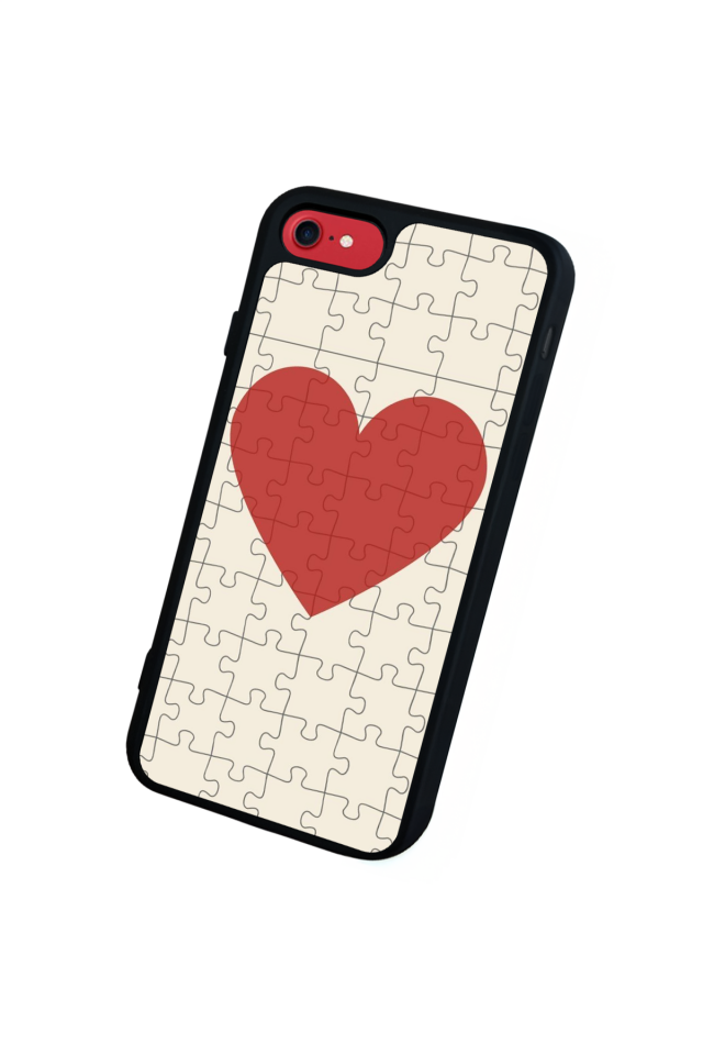 iPhone SE Uyumlu Kalp Love Tasarımlı Glossy Premium Kılıf