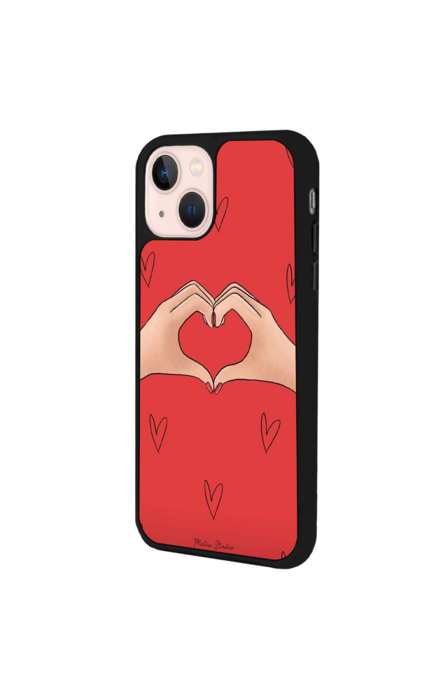 iPhone 15 Uyumlu Kalp Love Tasarımlı Glossy Premium Kılıf