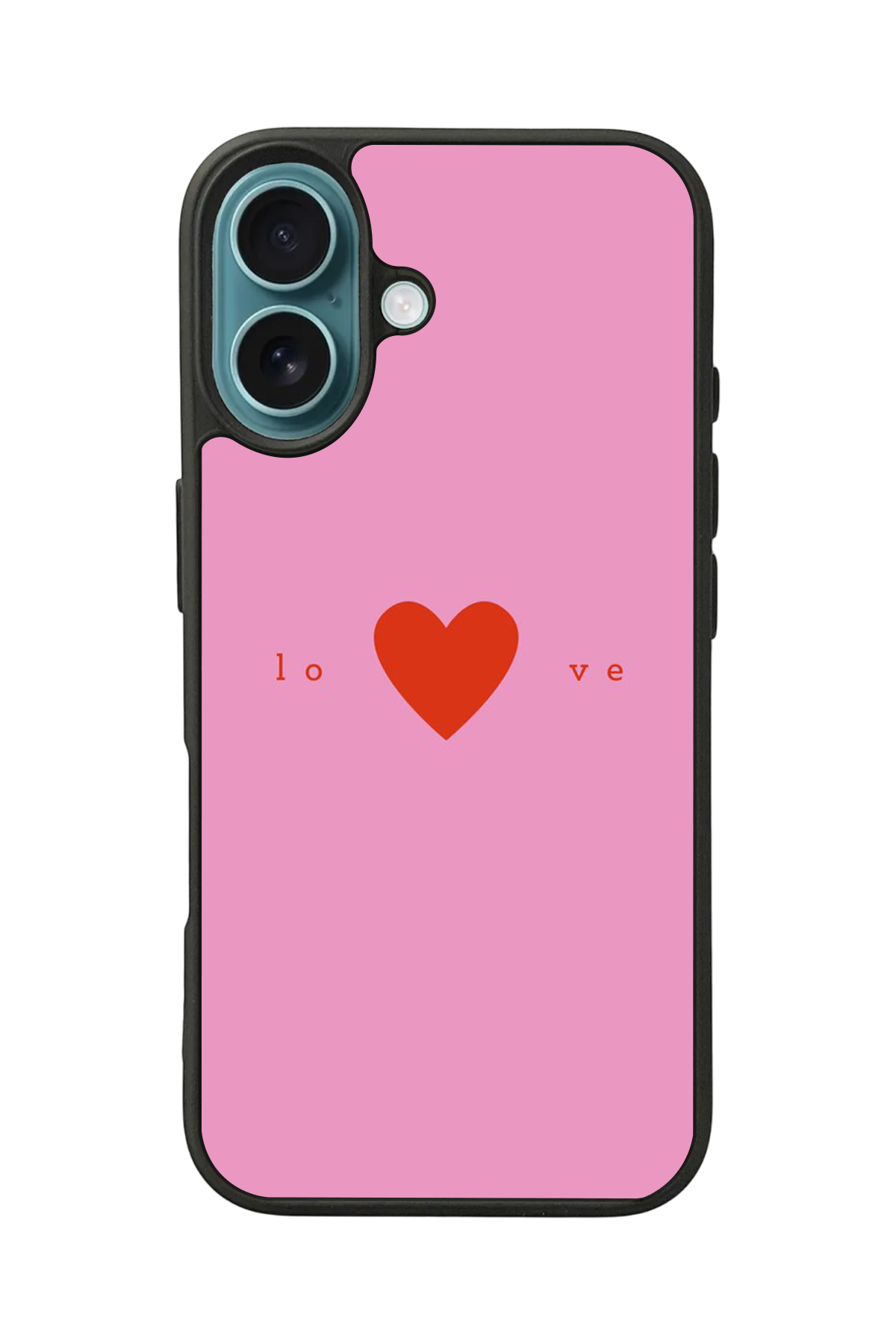 iPhone 16 Plus Uyumlu Kalp Love Tasarımlı Glossy Premium Kılıf
