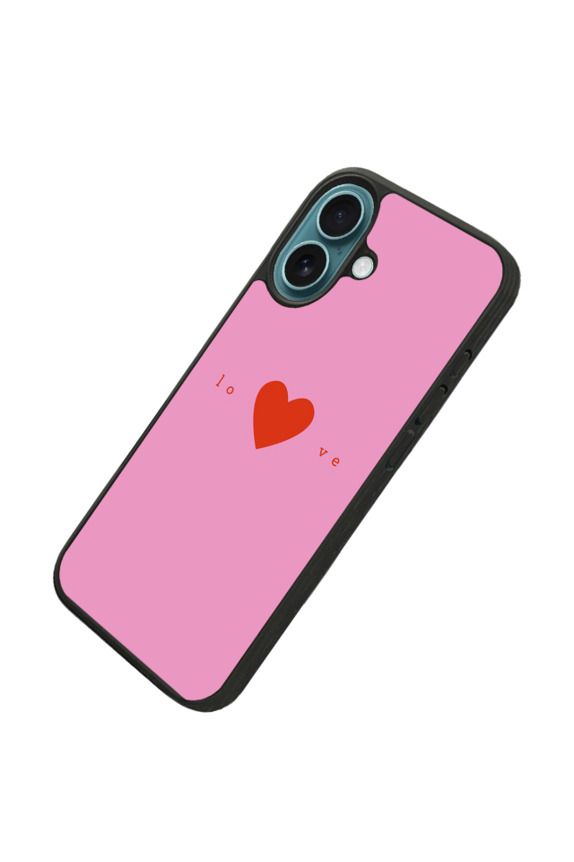 iPhone 16 Plus Uyumlu Kalp Love Tasarımlı Glossy Premium Kılıf