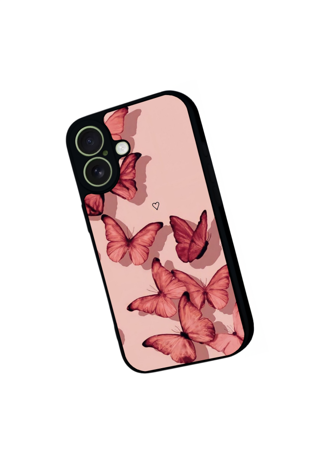 iPhone 17 Uyumlu Kelebek Tasarımlı Glossy Premium Kılıf
