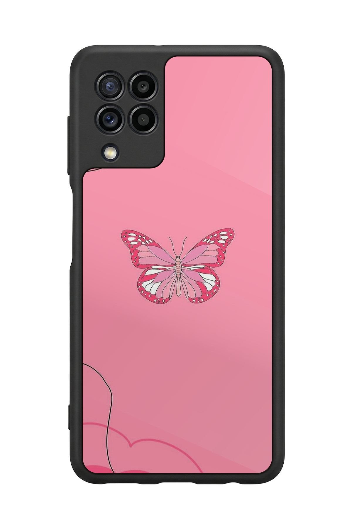 Samsung Galaxy M32 Uyumlu Kelebek Tasarımlı Glossy Premium Kılıf
