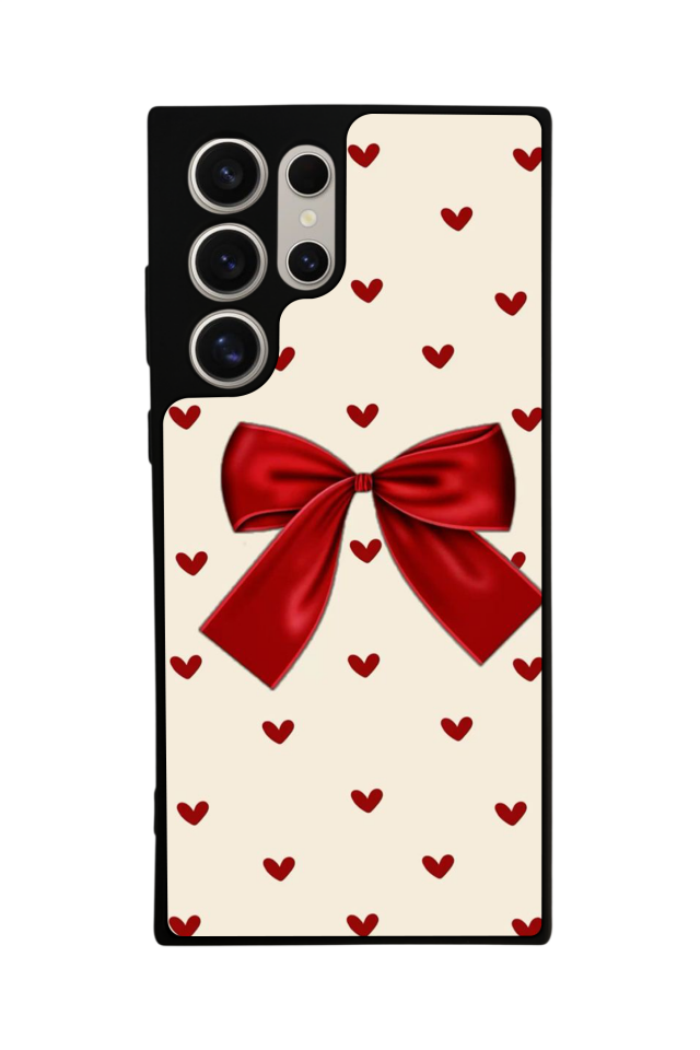 Samsung Galaxy S22 Ultra Uyumlu Kurdele Tasarımlı Glossy Premium Kılıf