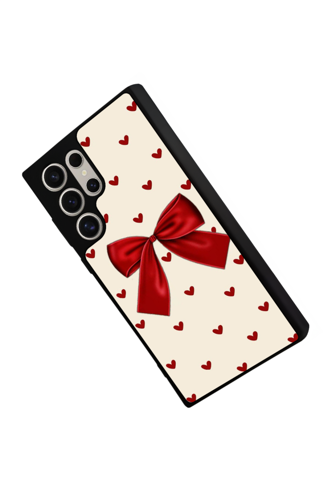 Samsung Galaxy S22 Ultra Uyumlu Kurdele Tasarımlı Glossy Premium Kılıf